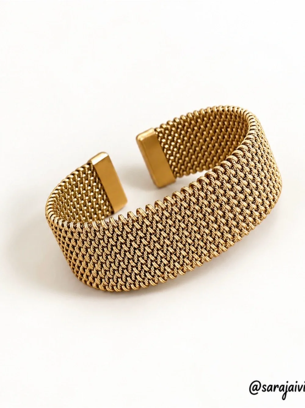Gold color Mesh Cuff Bracelet - Men Accessories